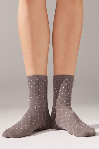 Glitter Dot Short Socks Woman Pale Grey Size TU - Calzedonia - Modalova