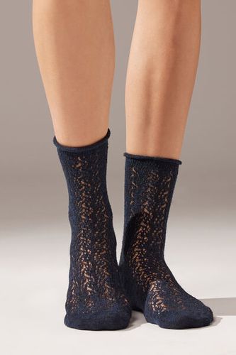 Fretwork Linen Blend Short Socks Woman Size TU - Calzedonia - Modalova