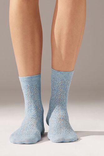 Fretwork Linen Blend Short Socks Woman Size TU - Calzedonia - Modalova