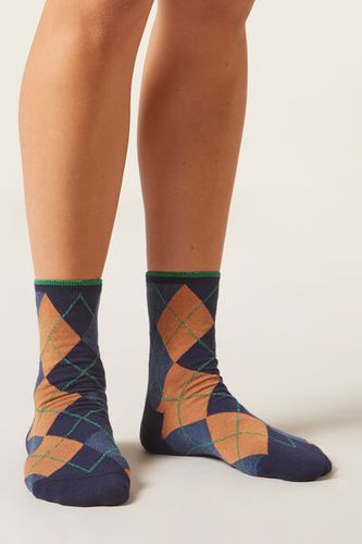 Argyle Short Socks Woman Blue Size TU - Calzedonia - Modalova