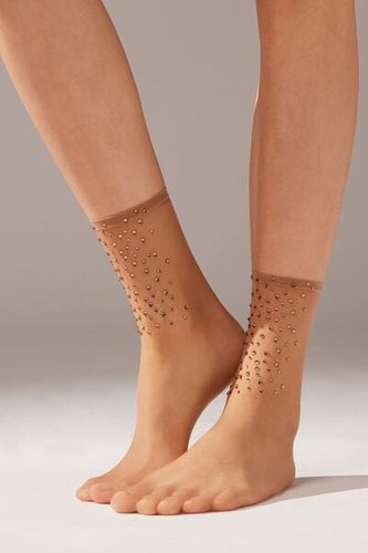 Sheer Short Socks with Rhinestones Woman Size TU - Calzedonia - Modalova