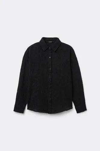 Cropped Jacquard Shirt Woman Black Size S - Calzedonia - Modalova