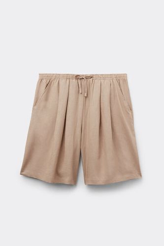 Linen and Viscose Bermuda Shorts Woman Nude Size L - Calzedonia - Modalova
