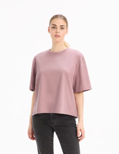 T-shirt 100% coton biologique col rond - rose - celio - Modalova