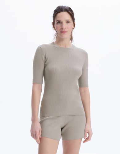Pull en maille côtelée - gris - celio - Modalova