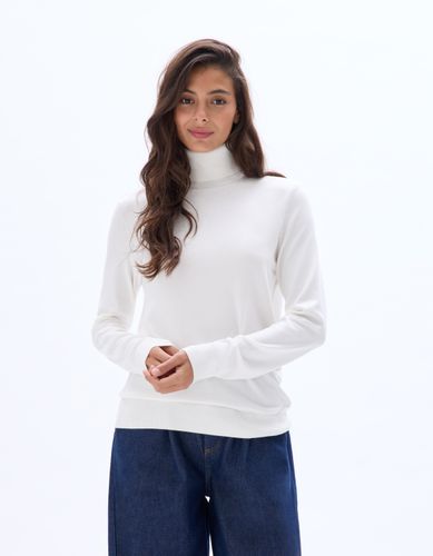 Pull en maille fine col roulé - écru - celio - Modalova