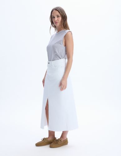 Jupe en jean avec fente - blanc - celio - Modalova