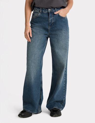 Jean large taille haute délavé - bleu - celio - Modalova
