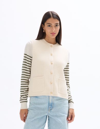 Gilet boutonné sans manches - ecru - celio - Modalova