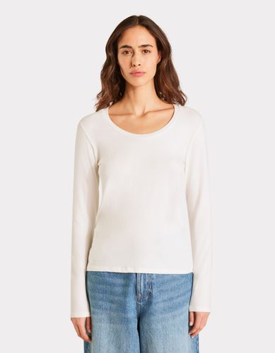 T-shirt ajusté à manches longues - écru - celio - Modalova