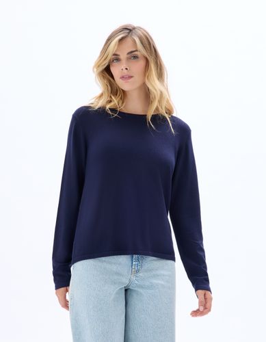 Pull fluide col rond en viscose ECOVERO™ - celio - Modalova