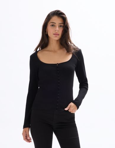 T-shirt manches longues boutonné - celio - Modalova