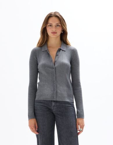 Gilet en maille côtelée - gris - celio - Modalova
