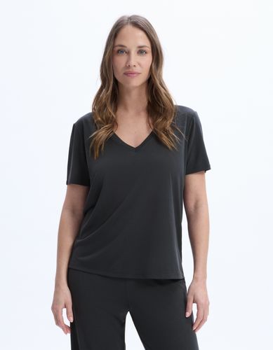 T-shirt col V ajustée en modal - gris - celio - Modalova