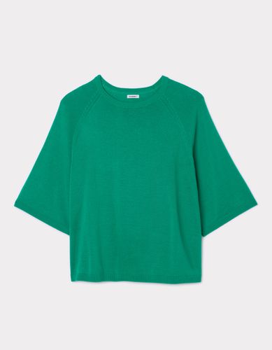 Pull manches courtes à col rond 100% coton - vert émeraude - celio - Modalova