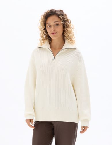 Pull col montant zippé en maille - écru - celio - Modalova
