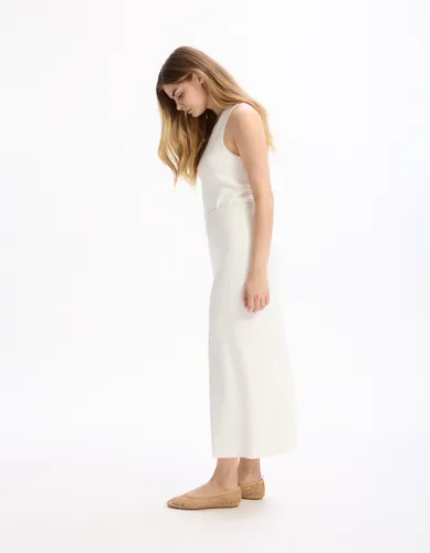 Jupe en maille - blanche - celio - Modalova