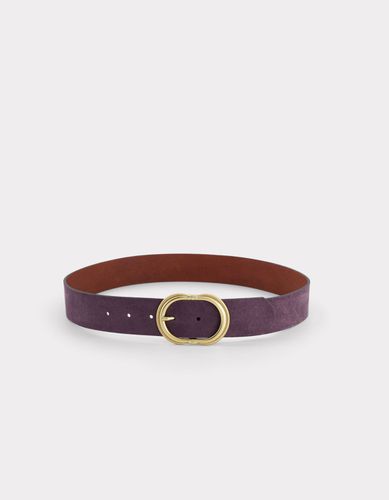 Ceinture en cuir colorée - violet - celio - Modalova