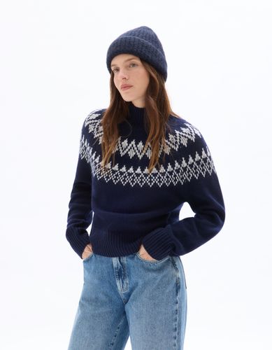 Pull col roulé en jacquard - celio - Modalova