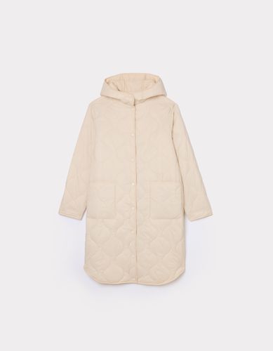 Doudoune légère longue à capuche oversize - beige - celio - Modalova