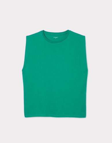 T-shirt en coton sans manches - vert émeraude - celio - Modalova