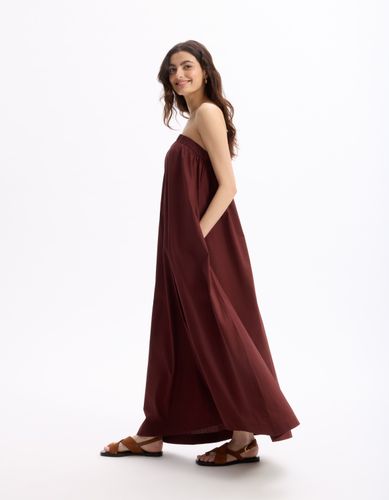 Robe longue one shoulder - marron - celio - Modalova