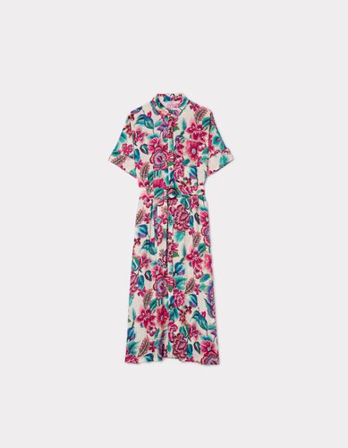 Robe longue à motif fleuri - écru - celio - Modalova