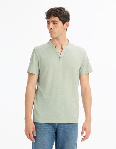 T-shirt straight col tunisien - vert - camaieu - Modalova