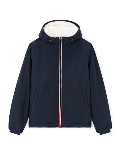 Blouson à capuche doublé sherpa - marine - camaieu - Modalova