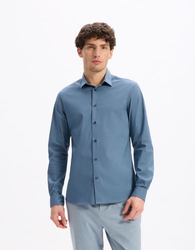 Chemise slim en coton stretch - camaieu - Modalova