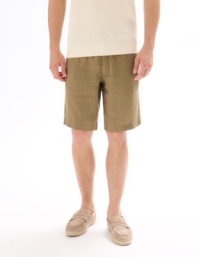 Bermuda 100% lin - taupe - camaieu - Modalova