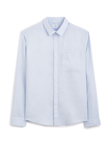 Chemise regular en lin - bleu ciel - camaieu - Modalova