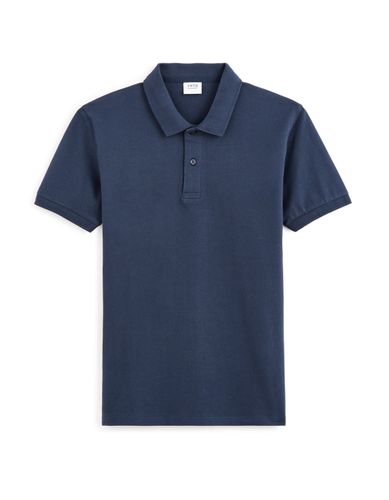 Polo piqué straight en coton - marine - camaieu - Modalova