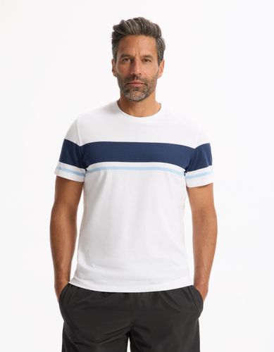 T-shirt straight col rond 100% coton - camaieu - Modalova