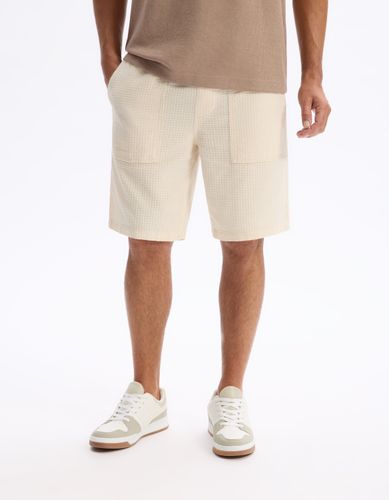 Bermuda 100% coton - beige - camaieu - Modalova