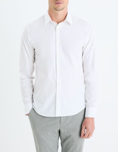 Chemise slim 100% coton popeline - camaieu - Modalova