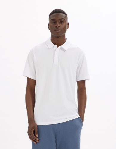 Polo boxy coton mélangé - blanc - camaieu - Modalova