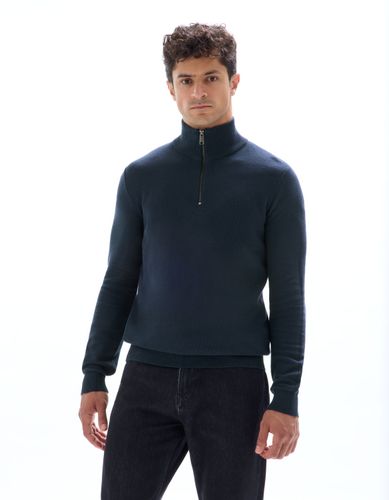 Pull col camionneur 100% coton - marine - camaieu - Modalova