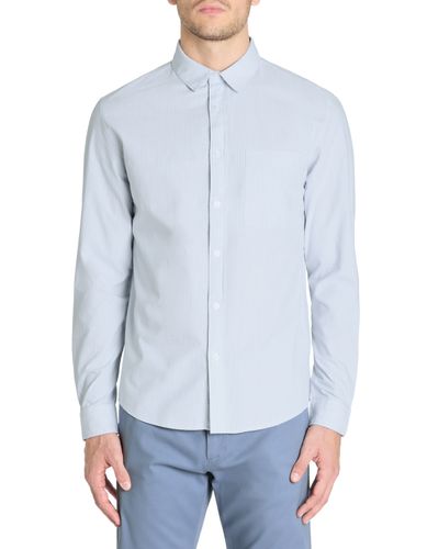 Chemise regular rayée 100% coton - bleu - camaieu - Modalova