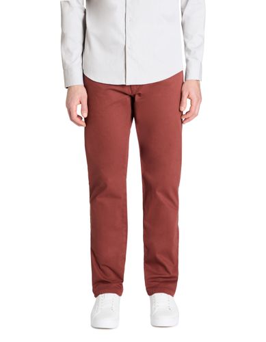 Pantalon chino straight en coton stretch - bordeaux - camaieu - Modalova