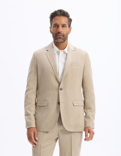 Veste de costume slim lin mélangé - camaieu - Modalova