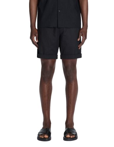 Bermuda en lin et coton - noir - camaieu - Modalova
