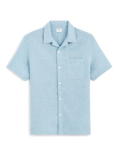 Chemise regular lin coton - bleu - camaieu - Modalova