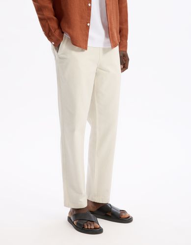 Pantalon relaxed en coton et lin - camaieu - Modalova