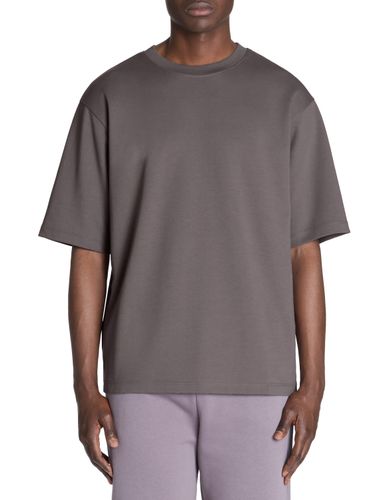 T-shirt oversize col rond - gris - camaieu - Modalova