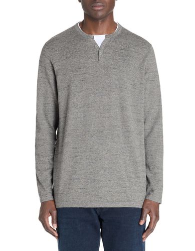 Pull col tunisien coton mélangé - gris chiné - camaieu - Modalova