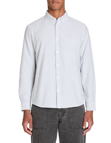 Chemise regular à rayures en coton oxford - vert - camaieu - Modalova