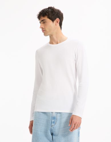 T-shirt col rond manches longues - camaieu - Modalova