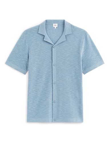 Chemisette jersey en coton et lin - bleu - camaieu - Modalova