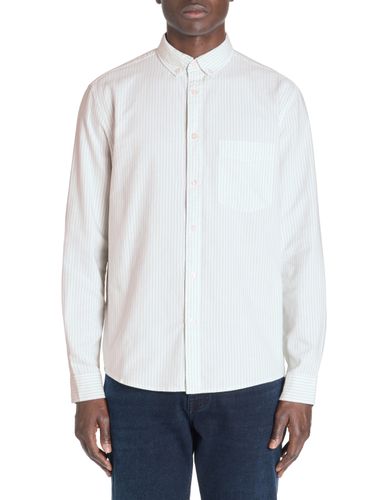 Chemise regular à rayures 100% coton - vert - camaieu - Modalova